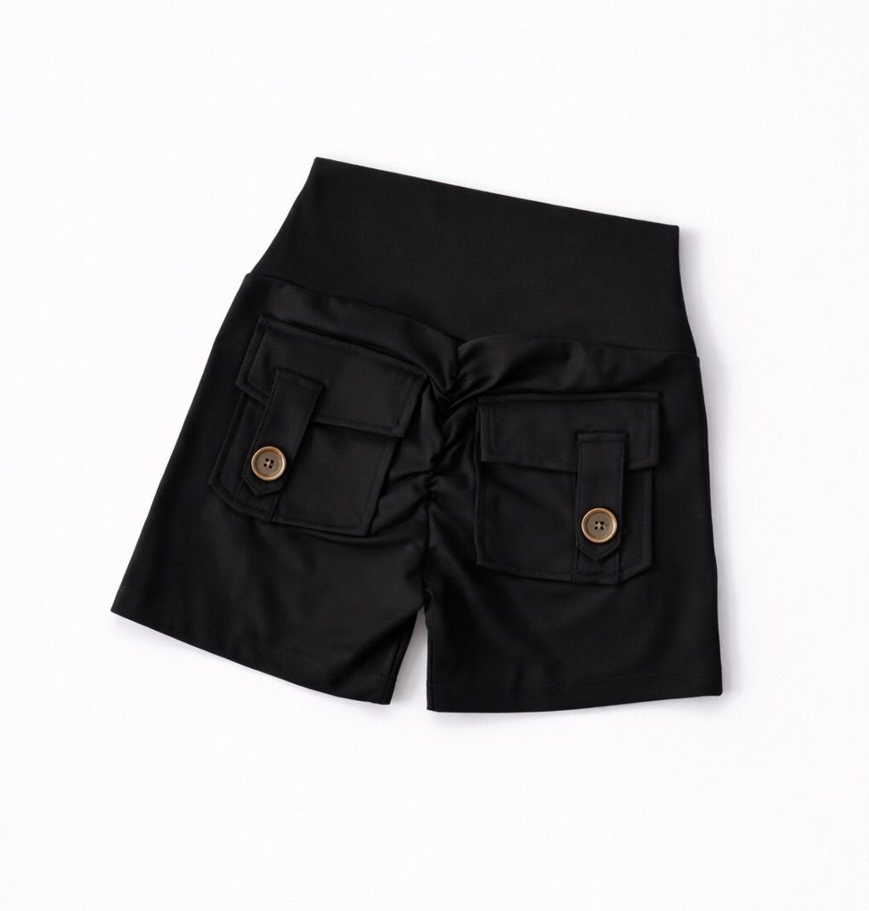 Nude High-Waist Seamless Fitness Shorts with Pockets – Women’s Hip-Lifting Sports & Running Pants