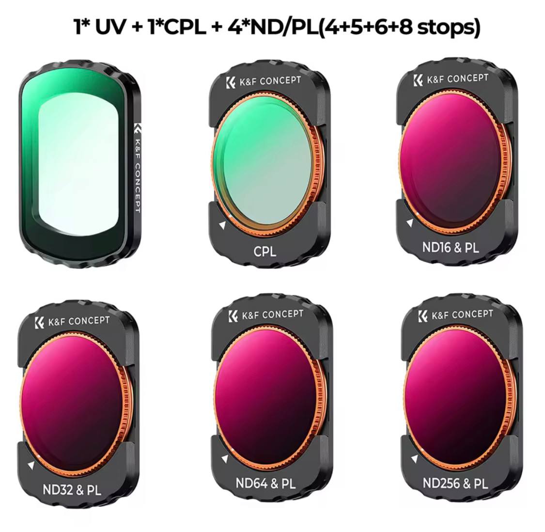 K& F Sport Effect Filter for DJI Osmo Pocket 3 UV CPL ND ND/PL Black Mist 1/2 1/4 1/8 LPR Star 1.2X Wide-Angle Filter Set