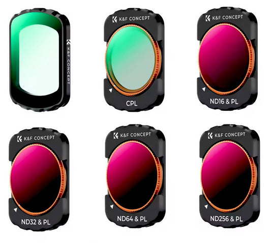 K& F Sport Effect Filter for DJI Osmo Pocket 3 UV CPL ND ND/PL Black Mist 1/2 1/4 1/8 LPR Star 1.2X Wide-Angle Filter Set