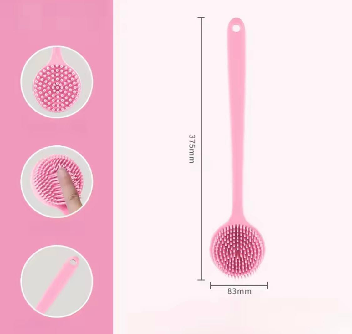 Soft Bath Brush Exfoliating Shower Sponge Body Scrubbing Brush Long Handle Back Exfoliating Scrub Skin Massager Bathroom Brush