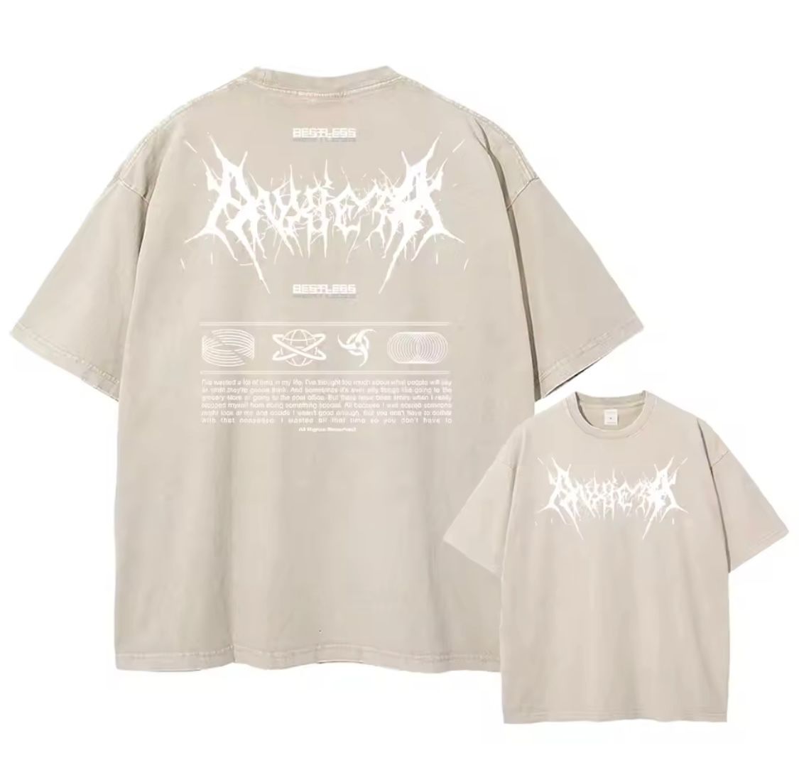 Acid Washed T Shirt Women Vintage Cotton T-shirts Harajuku Gothic Streetwear Soft Tees Girl Loose Fashion Print Tops Unisex