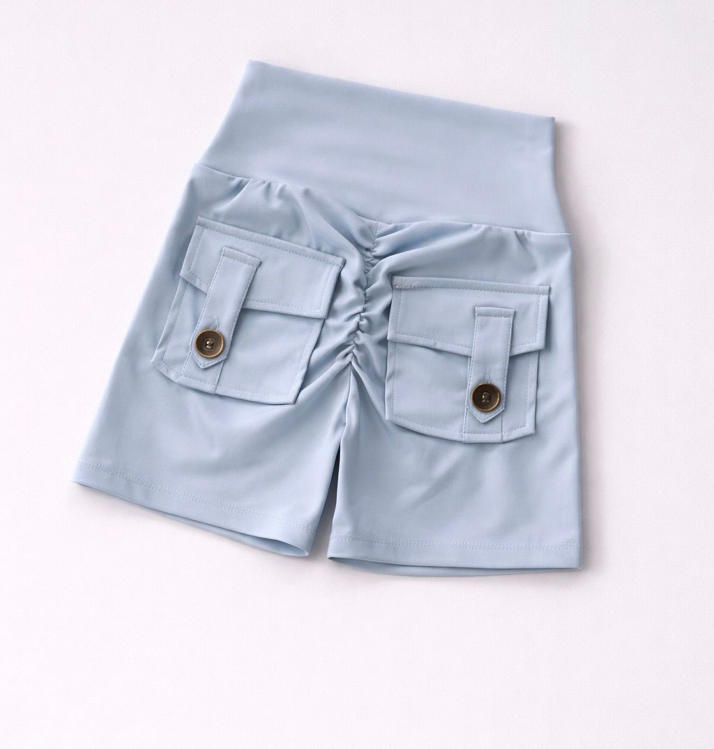 Nude High-Waist Seamless Fitness Shorts with Pockets – Women’s Hip-Lifting Sports & Running Pants