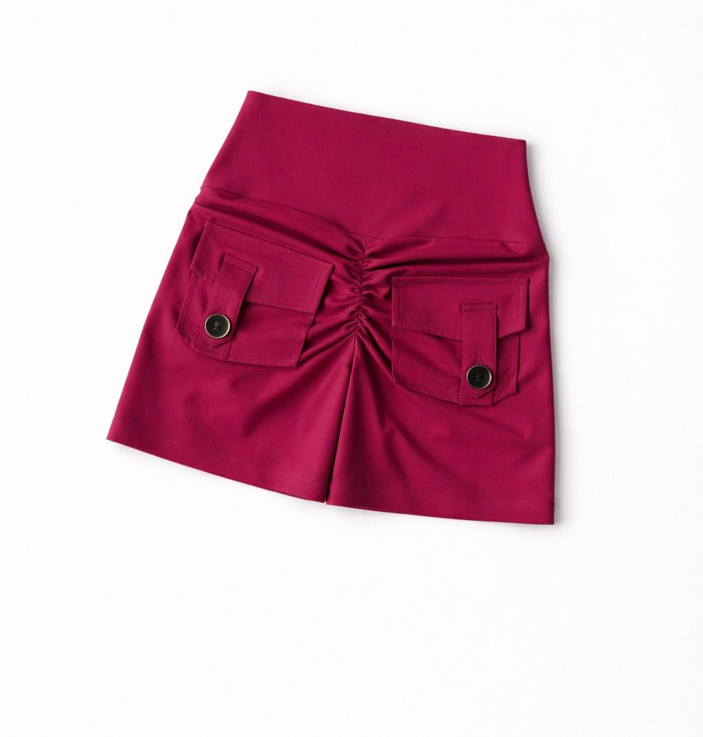 Nude High-Waist Seamless Fitness Shorts with Pockets – Women’s Hip-Lifting Sports & Running Pants