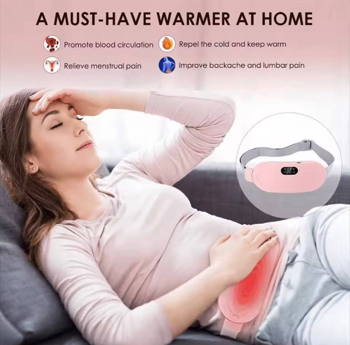 Electric Menstrual Spasm Massager Vibrator Heating Belt Suitable For Relieving Menstrual Discomfort, Keeping Waist And heating