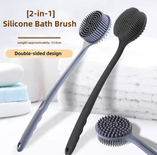 Soft Bath Brush Exfoliating Shower Sponge Body Scrubbing Brush Long Handle Back Exfoliating Scrub Skin Massager Bathroom Brush