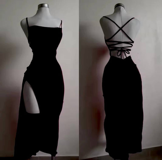 Explosive new dress summer high sensibility halter strap Spice Girl bag hip dress