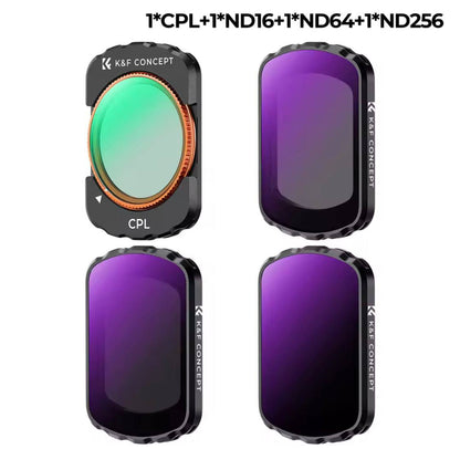 K& F Sport Effect Filter for DJI Osmo Pocket 3 UV CPL ND ND/PL Black Mist 1/2 1/4 1/8 LPR Star 1.2X Wide-Angle Filter Set