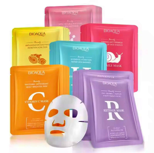 10pcs BIOAQUA Snail Hyaluronic Acid Retinol Face Mask skincare Moisturizing Hydrating Firming Facial Masks for Face Skin Care