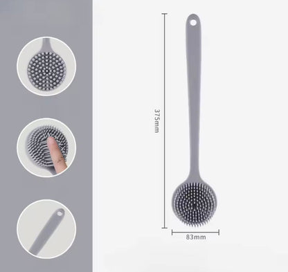 Soft Bath Brush Exfoliating Shower Sponge Body Scrubbing Brush Long Handle Back Exfoliating Scrub Skin Massager Bathroom Brush