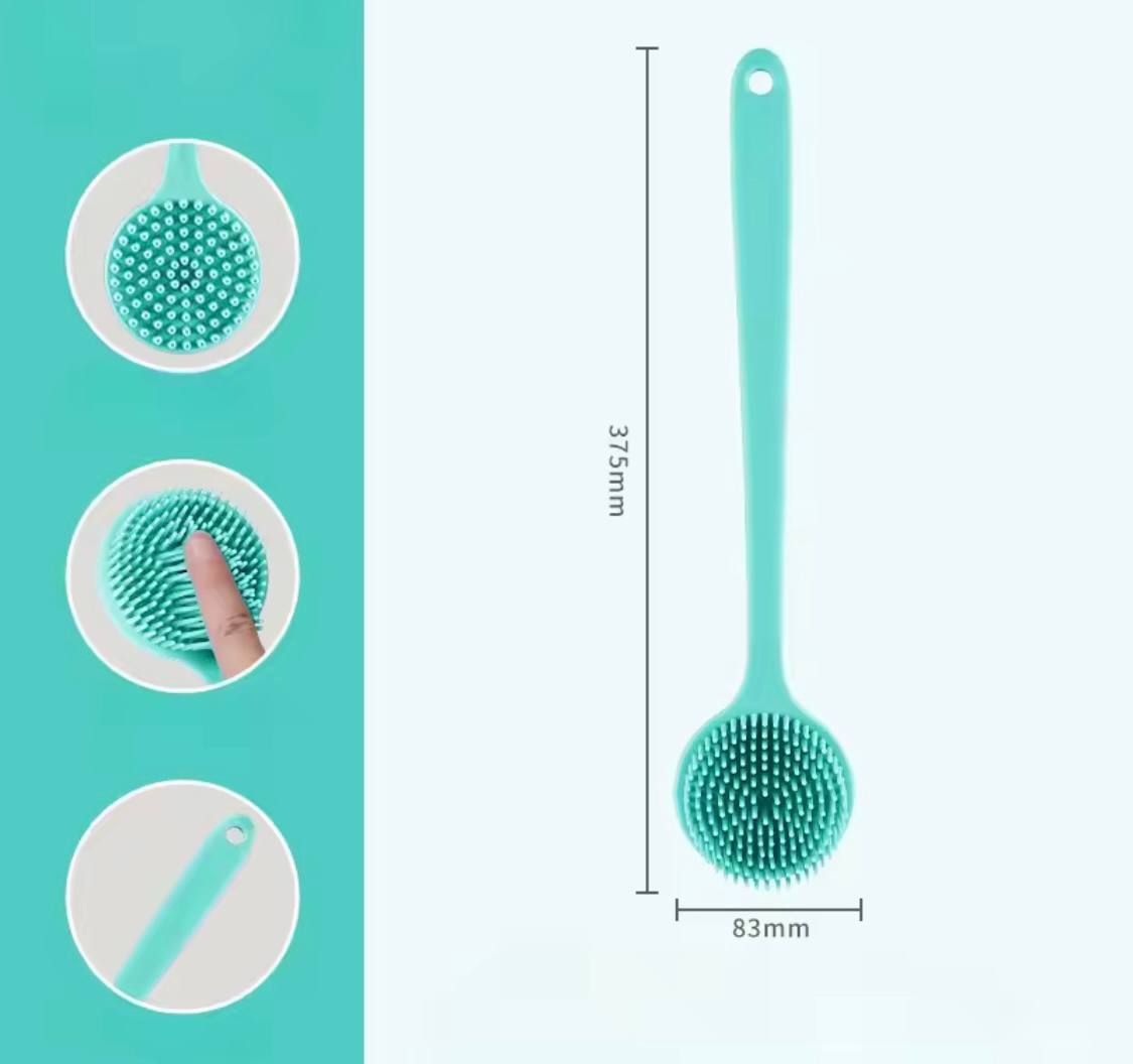 Soft Bath Brush Exfoliating Shower Sponge Body Scrubbing Brush Long Handle Back Exfoliating Scrub Skin Massager Bathroom Brush