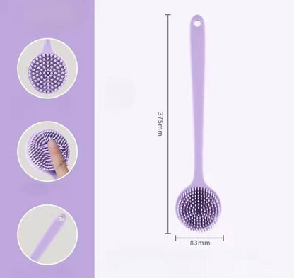 Soft Bath Brush Exfoliating Shower Sponge Body Scrubbing Brush Long Handle Back Exfoliating Scrub Skin Massager Bathroom Brush