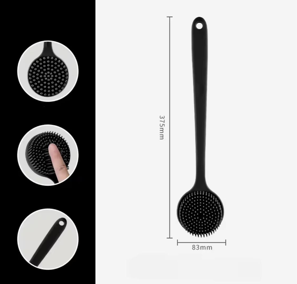Soft Bath Brush Exfoliating Shower Sponge Body Scrubbing Brush Long Handle Back Exfoliating Scrub Skin Massager Bathroom Brush